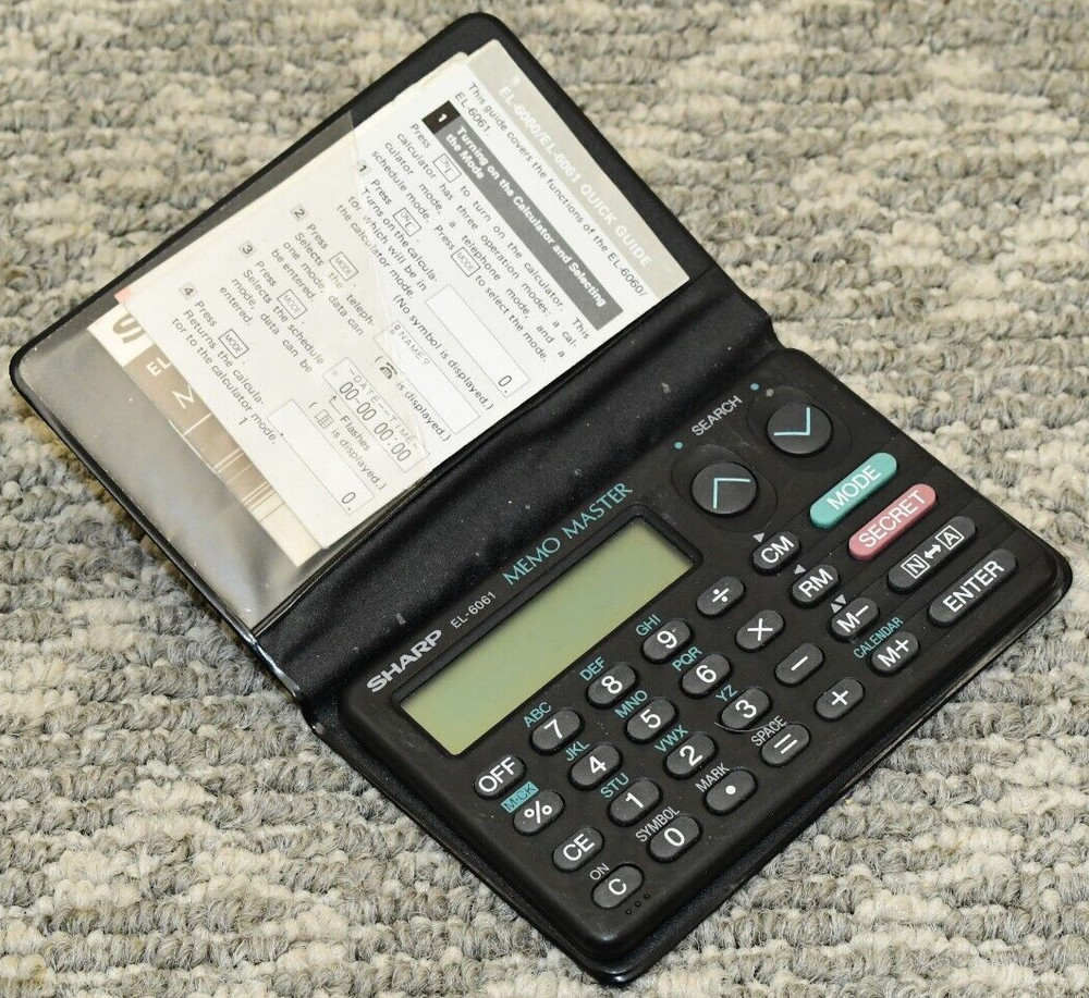 SHARP Memo Master EL-6061 in Protective Case & Instructions with Battery