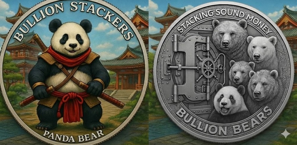 Bullion Stackers 2nd Release Panda Bear Colorized 1 oz Copper Round