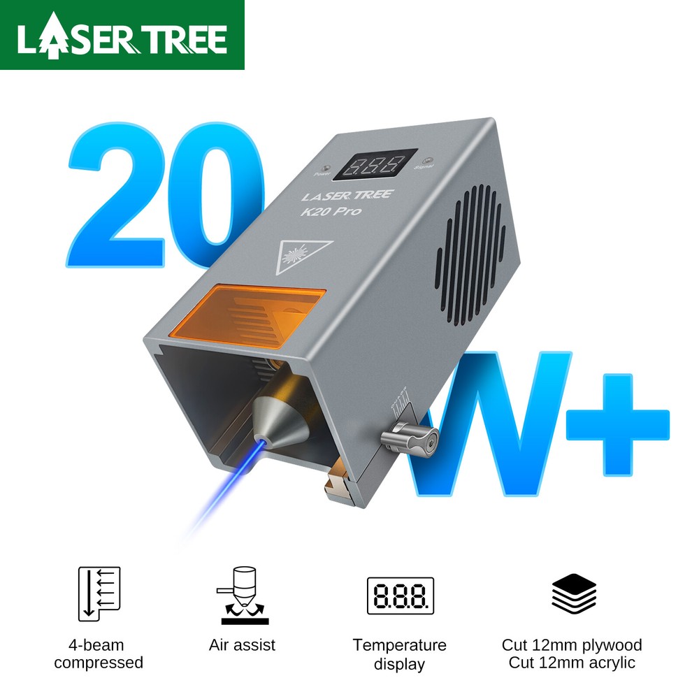 LASER TREE 20W Optical Power Laser Module Head for Engraving DIY Cutting Machine
