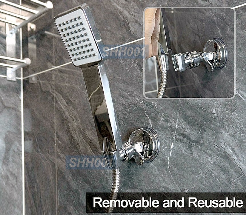 Strong Suction Cup Shower Head Holder with Adjustable Design