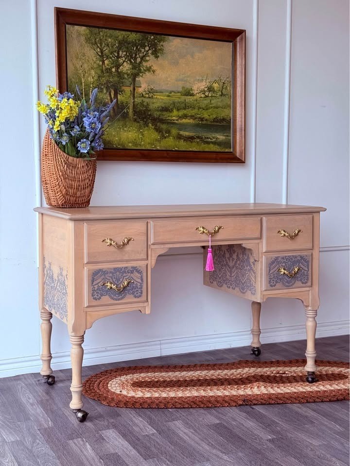 Vintage Solid Maple Desk | Vanity | Entryway Console | Home Office Desk