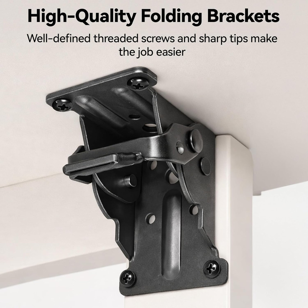 8 Pack Locking Hinge for Folding Table Brackets with Screws, Heavy Duty Folding