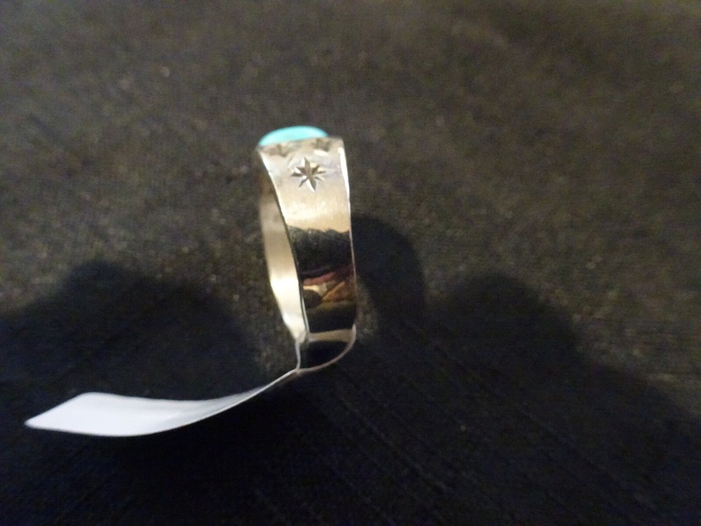 #649-STERLING SILVER KINGMAN TURQUOISE RING-925-SIZE-11.5