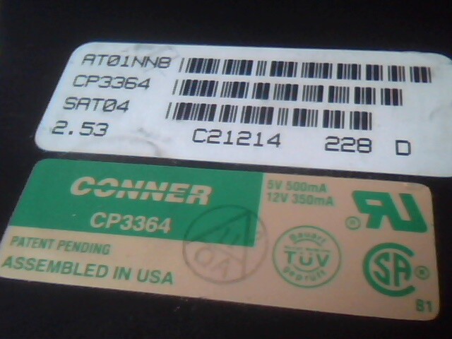 Hard Drive IDE Disk Conner CP3364 SAT04 C21214 D92.330