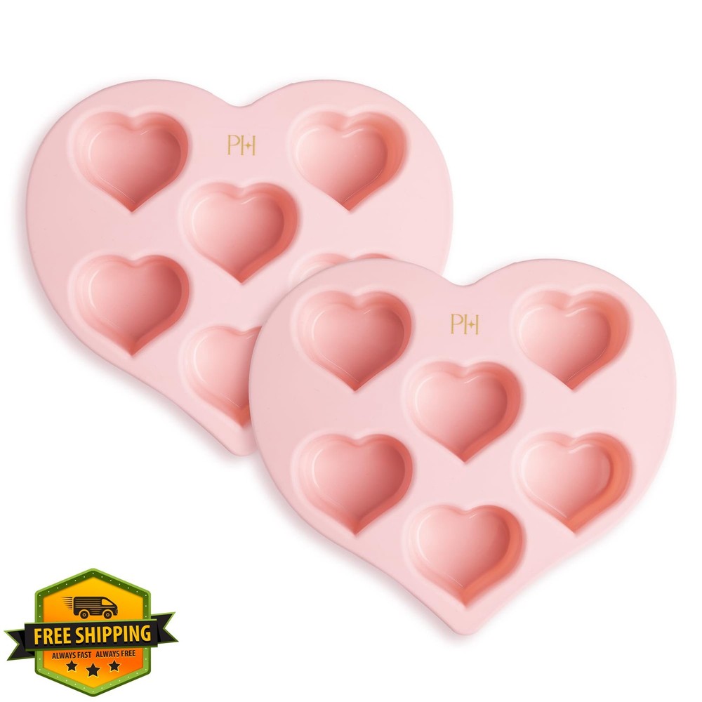 Paris Hilton Pink Heart Silicone Cake Pan 6 Cup
