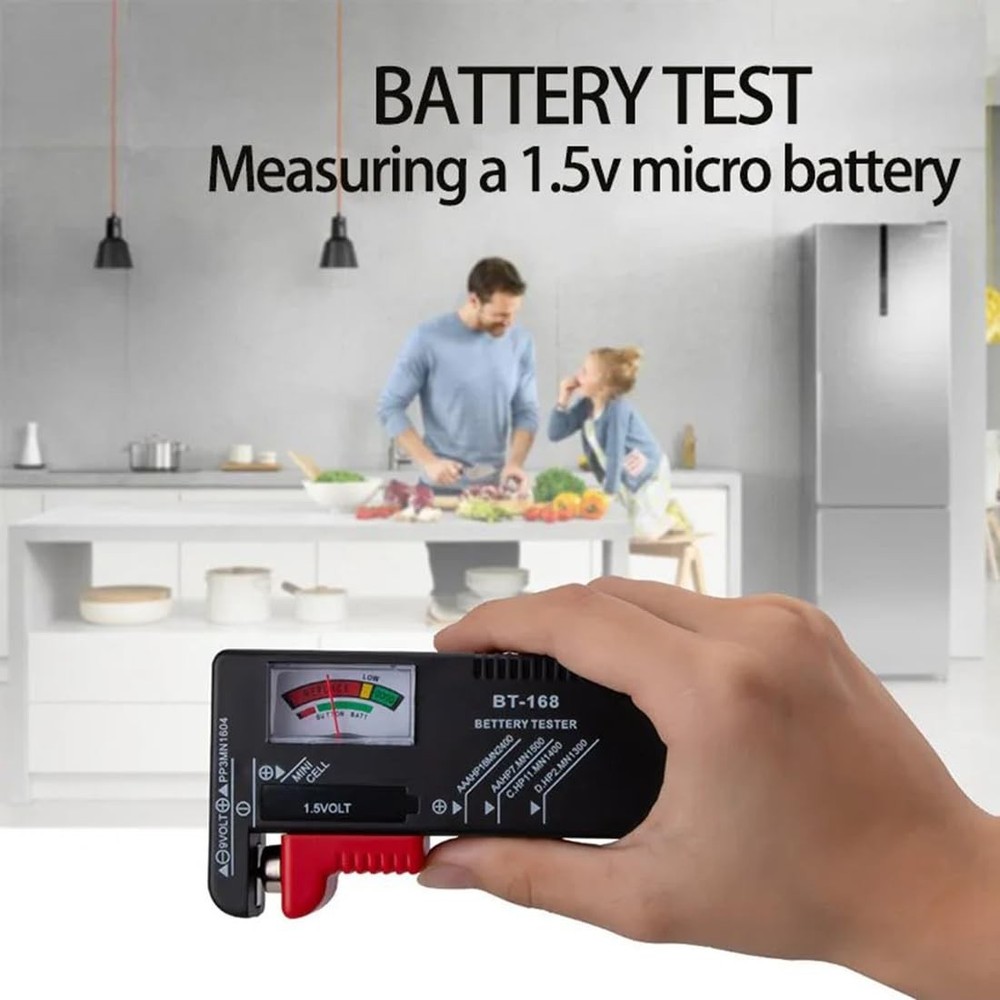 Battery Tester Checker Capacity Display Checkered black