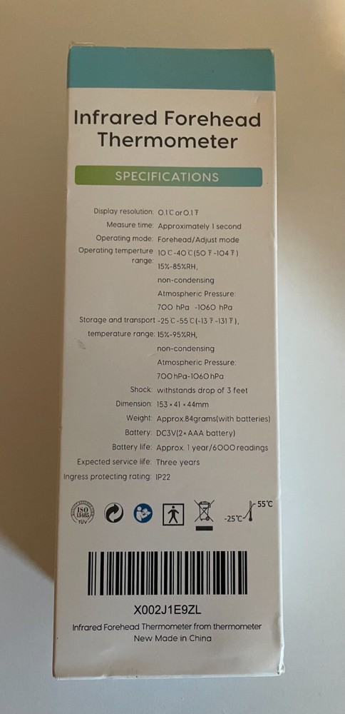 Infaraed Forehead Thermometer DET-306 NIB