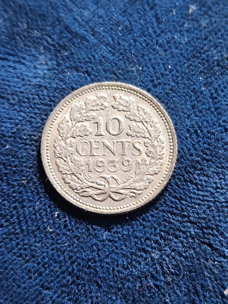 1939  Netherlands 10 Cents Silver (KM.#163)