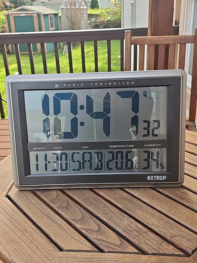 Extech Radio Controlled Wall Digital Clock (11.5X17”)  No Controller