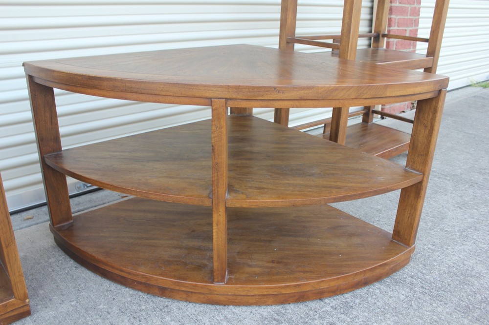 Drexel Heritage bookcase, 2 side tables, 1 corner table