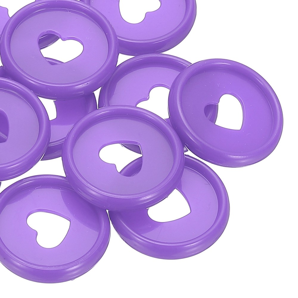 24mm Plastic Book Binding Discs, 11 Pack Expansion Discs Heart, Purple