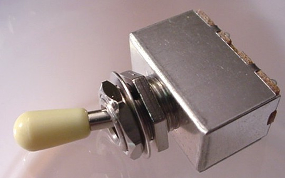BOX STYLE 3 WAY TOGGLE SWITCH - ELECTRIC GUITAR - CREAM