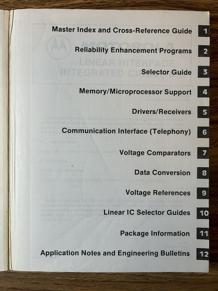 Motorola 1979 Data Book Linear Interface Integrated Circuits