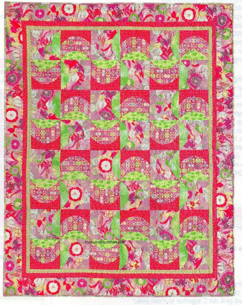 Curves In Bloom Quilt Pattern Pieced MD