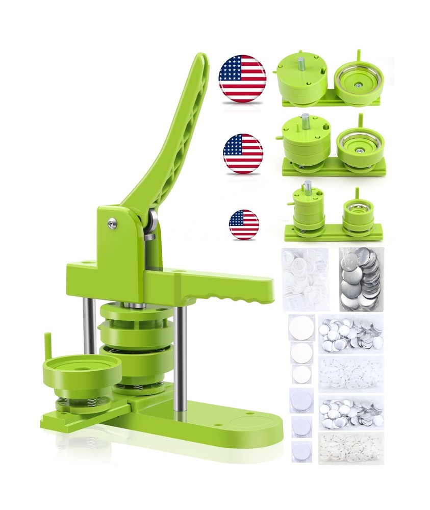 Happizza Button Maker Machine Multiple Sizes, Pin Maker Machine 1.25 in+2.25 ...