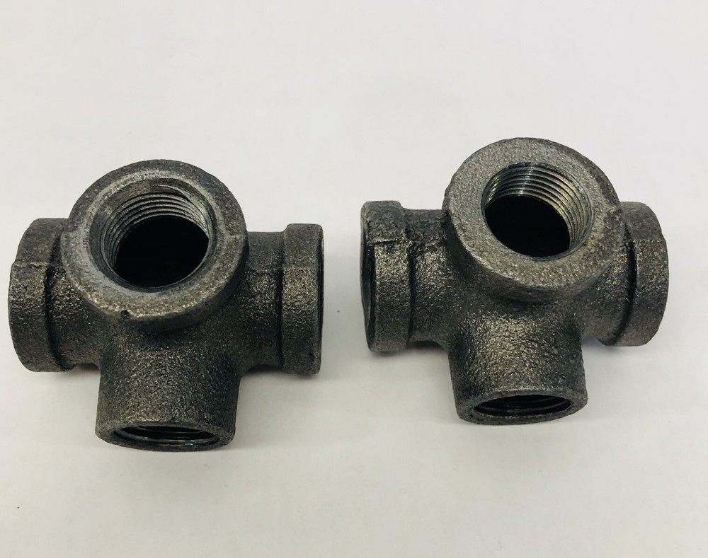 PACK OF 2 LDR PIPE DECOR™ ⅜" 4 WAY ANGLE FITTING GREY