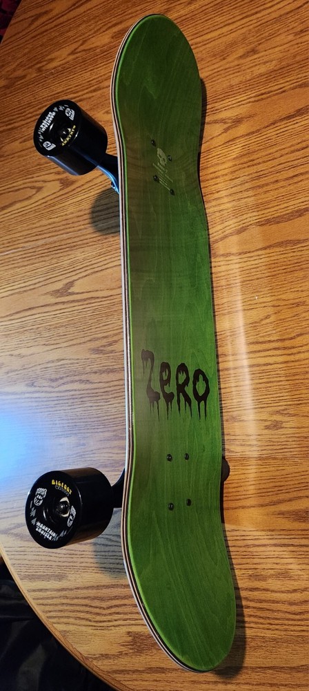 ZERO Skateboards Black Bart "BONES" Simpson 32" Double Kick,+Xtra Wheels n Grip.