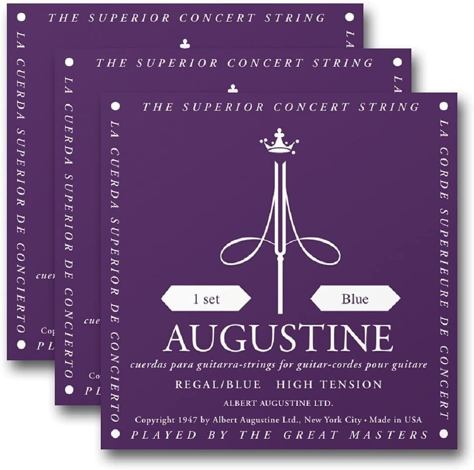 AA Augustine Premium Crystal Nylon Classical Guitar Strings (3-Pack) (Regal/Blue