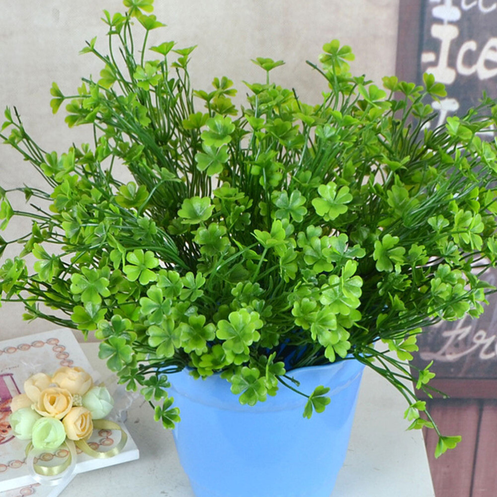 2 Pcs Decorative Flower Four-leaves Simulated Greenery