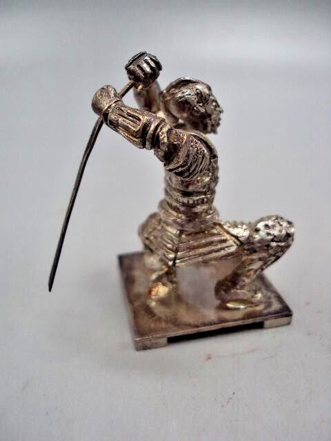 Miniature Samurai Figurine sterling silver 925 Warrior in Armor with Sword deco