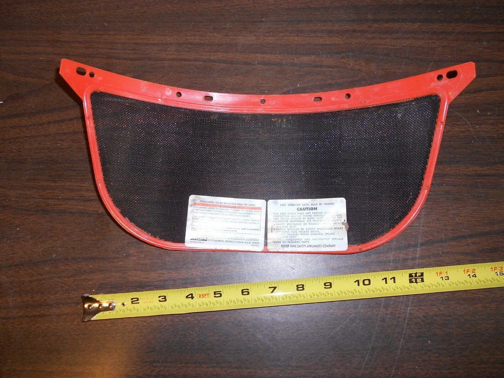 2 Pcs MSA Face Shield Steel Mesh Screen Visor W/Plastic Frame Qty 2