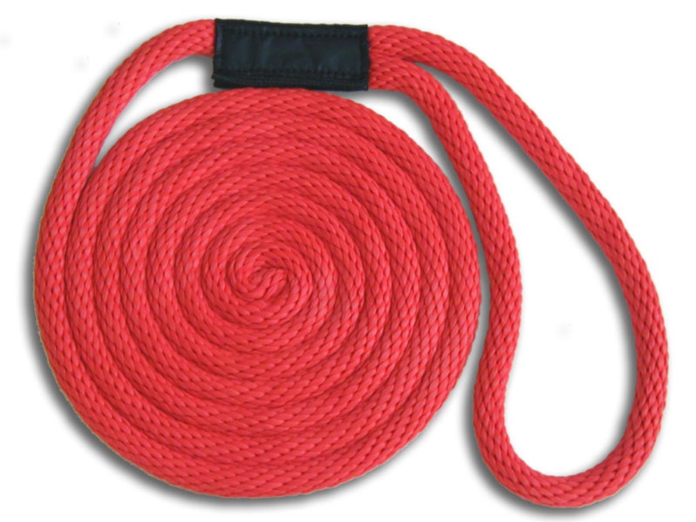 3/8" x 10' Solid Braid Nylon Dock Lines - Red