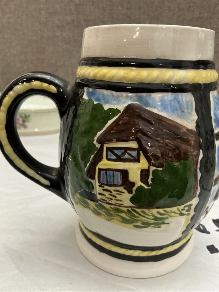 Signed Miniature Hand Crafted And Hand Painted Beer Mug