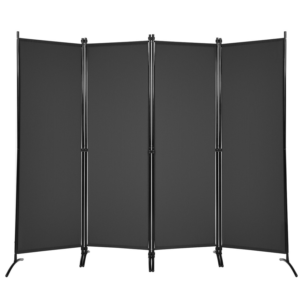 5.6ft Tall Folding Room Divider Freestanding 4-Panel Privacy Screen Black