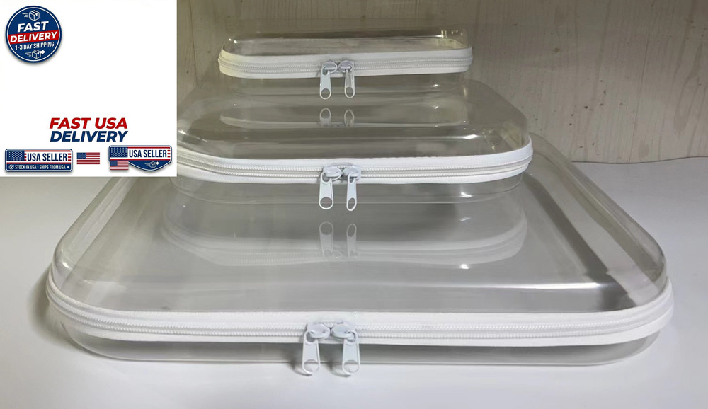 3Pc Hard Zipper Foldable Clothes Storage Bag Home Wardrobe Organizer Set