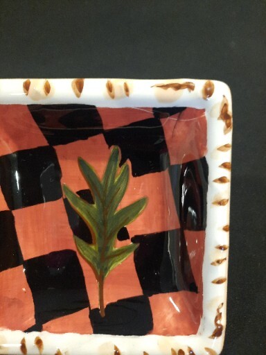 Handpainted Fall Leaves Three Section Ceramic Serving Dish