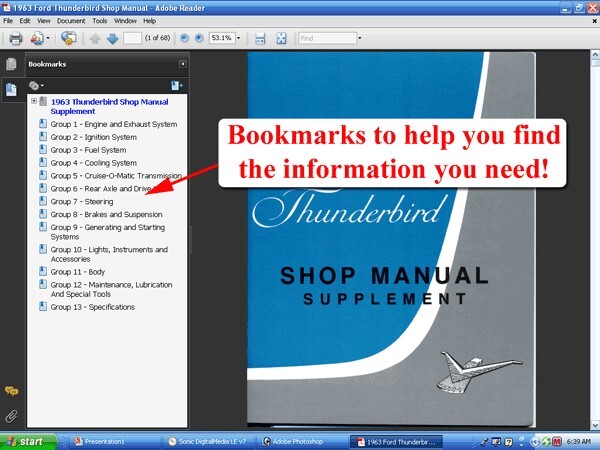 1963 Ford Thunderbird Shop Manual (USB)