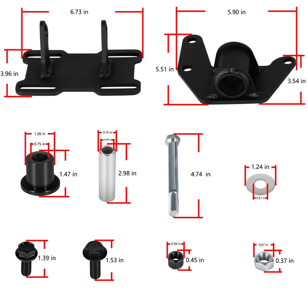 For LS Conversion Engine Swap Mounts Adjustable with Hardware Fit for GM Body