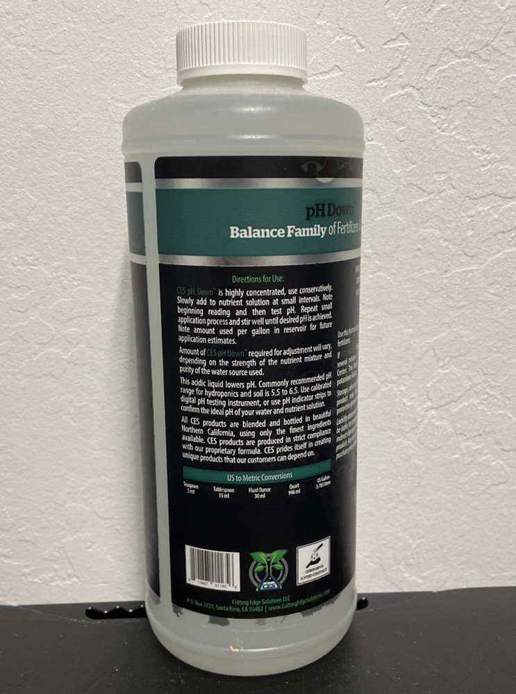 Cutting Edge Solutions PH Down 1 Quart (NEW) FREE SHIPPING