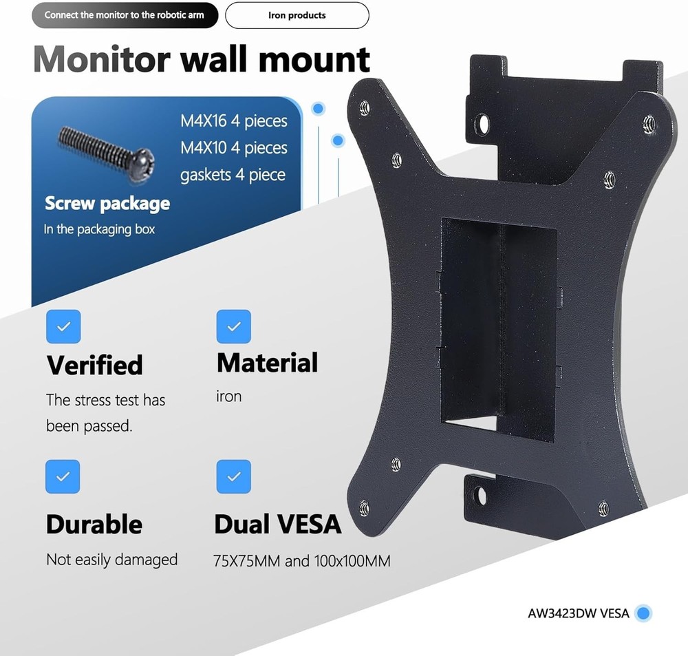 Durable VESA Adapter for Alienware 34" Curved Monitors - Space-Saving Solution