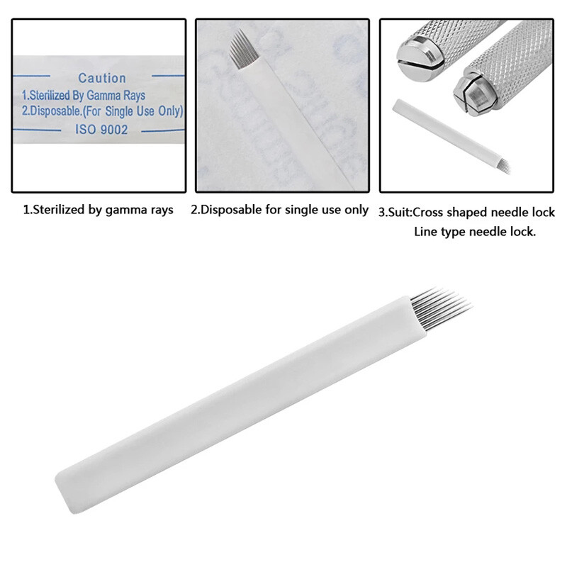 9F Pin Micro Blading Tattoo Needles Permanent Makeup Eyebrow Tattoo Needle Blade
