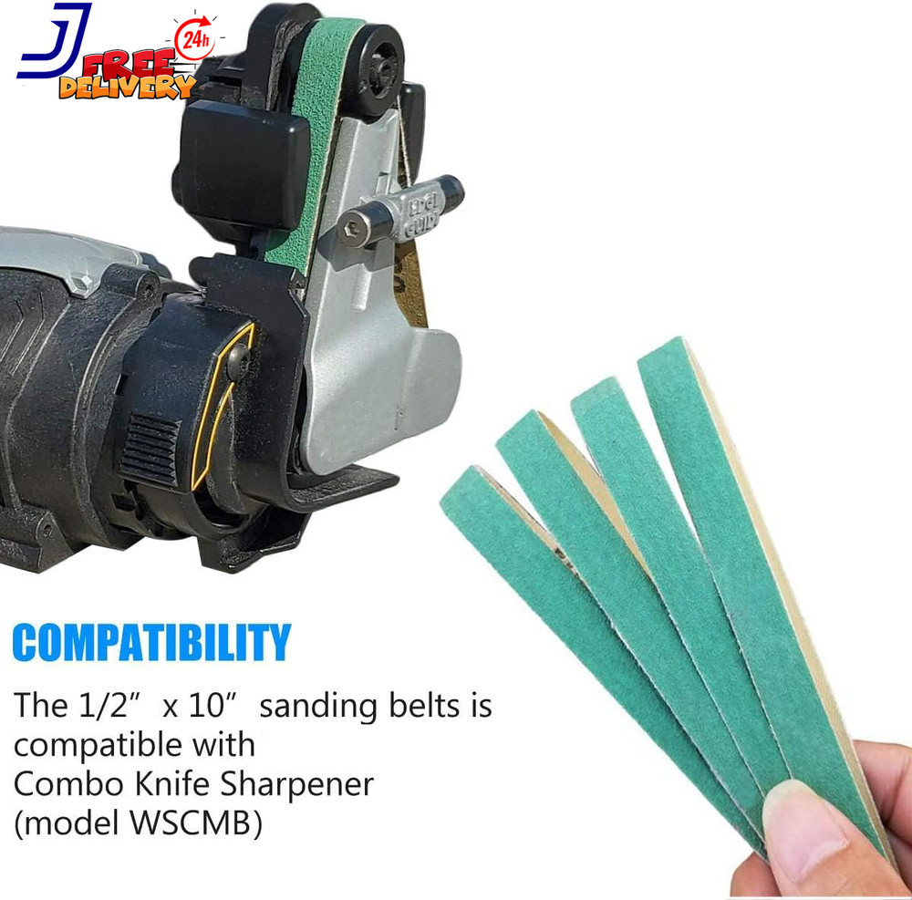24 Pack 1/2" X 10" Replacement Sharpener Sander Belt Kit for Work Sharp WSCMB Co