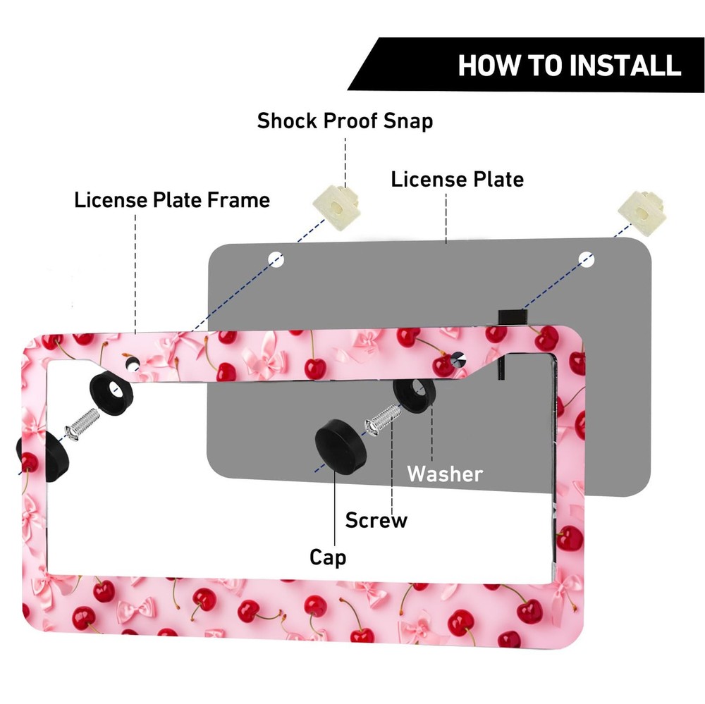 Universal Stainless Steel Car License Plate Frames 2 Pack, Rustproof Covers
