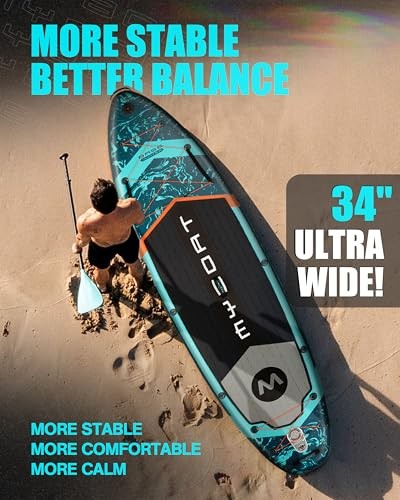 11'6"×34"×6" Extra Wide Inflatable Paddle Board, bass hunter basic version