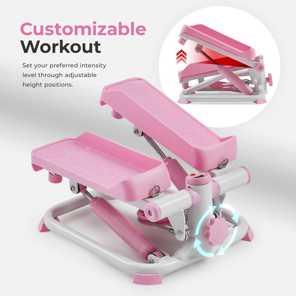 Mini Steppers Exercise at Home Stair Step Workout Machine W/ Optional Resistance