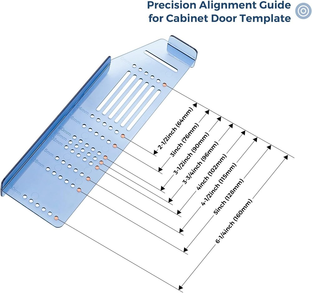Kitchen Cabinet Pulls Jig Drill Template for Knobs & Handles, Includes Drill Bit