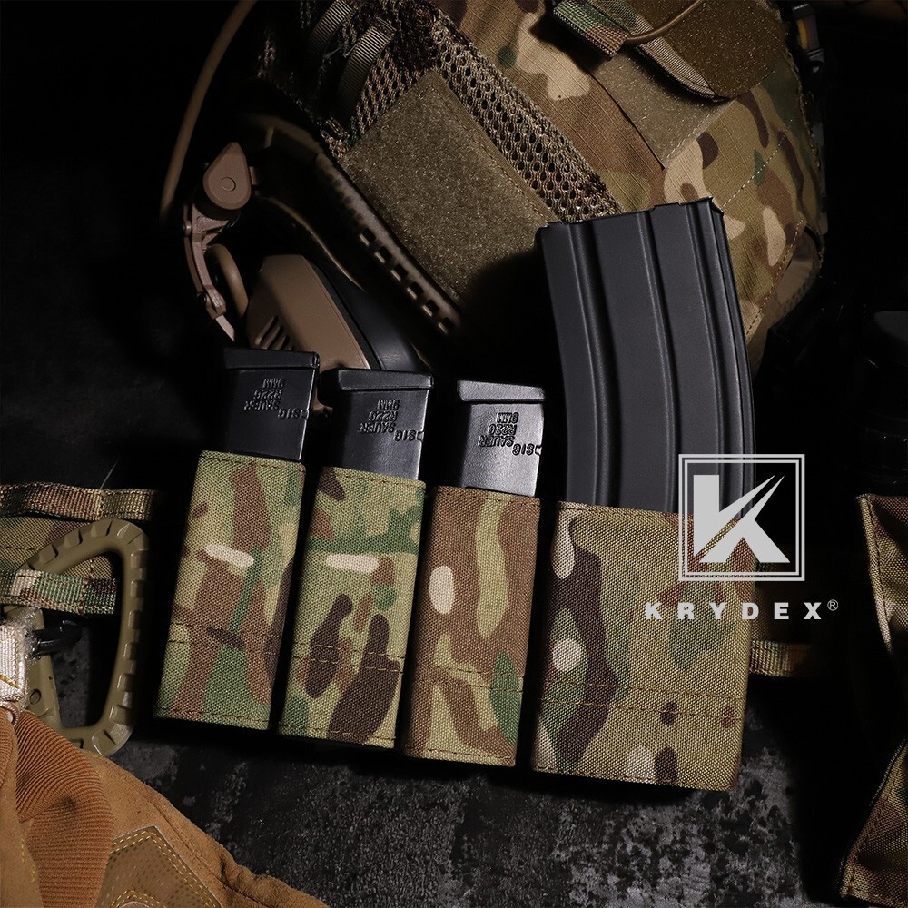 KRYDEX Tactical Double Stack Pistol Single Mag Pouch Belt / MOLLE Mounted Black