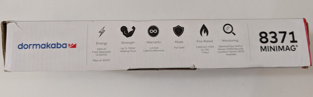 Dormakaba RCI 8371 Surface MiniMag Electromagnetic Lock