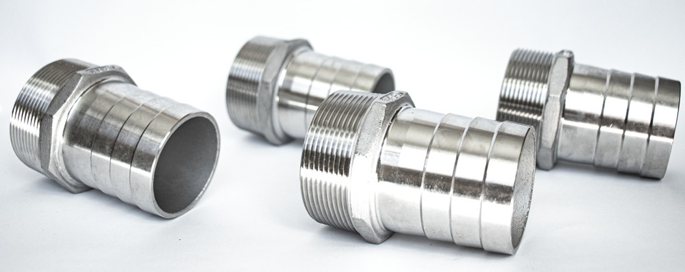 PACK OF 4 - 1 1/4" Stainless Steel Hose Barb Fitting - Hose Adapter x Male NPT