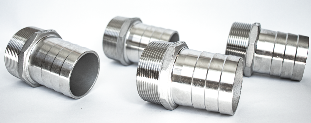 PACK OF 4 - 1 1/4" Stainless Steel Hose Barb Fitting - Hose Adapter x Male NPT