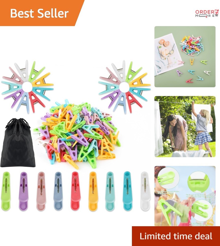 Colored Clothespins 110 PCS 2 Inch Plastic Windproof Clips for Laundry Use