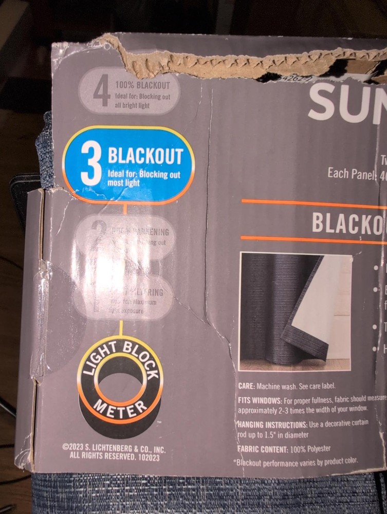 Sun Zero Arlo Navy Blackout Panel Pair - Two Grommet Panels