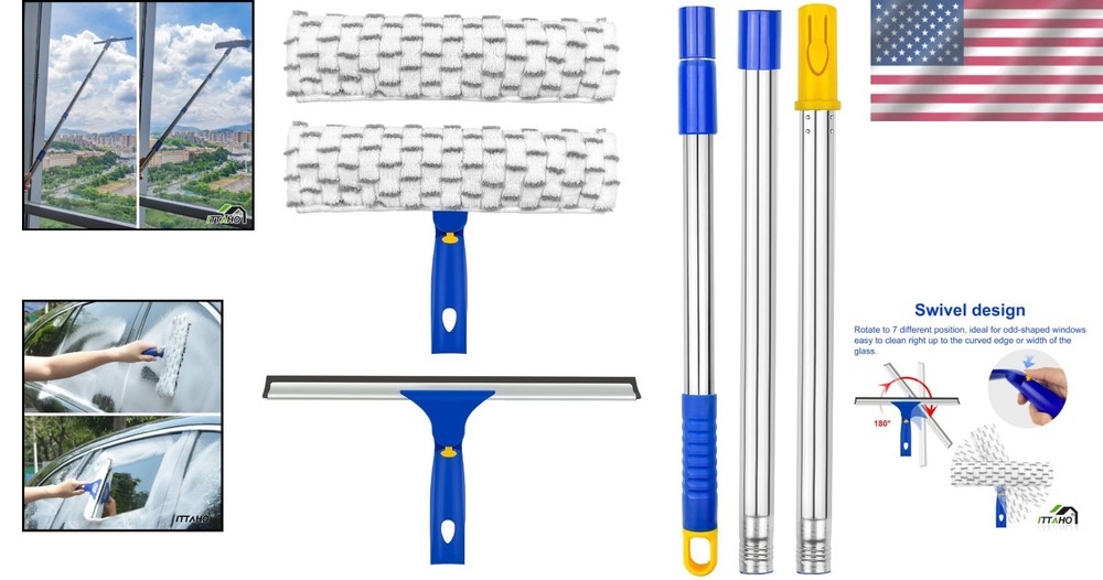 Extendable Window Cleaner - Stainless Steel Pole