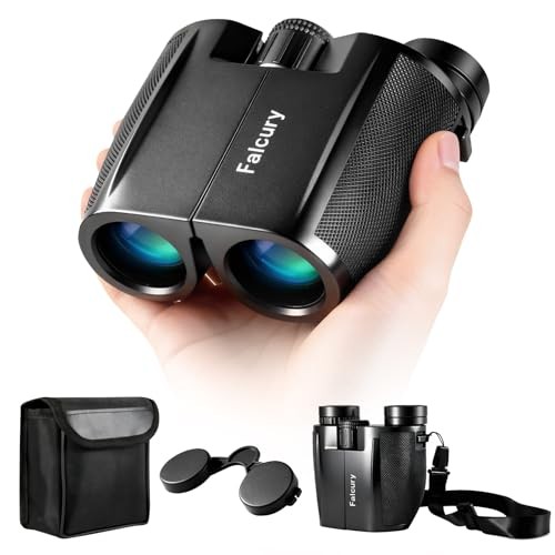 10x25 Compact Binoculars for Adults & Kids - High-Powered, Foldable,