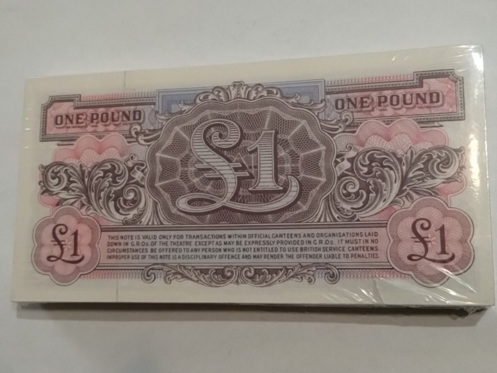 BRITISH ARMED FORCES POUND CURRENCY NOTES SPECIAL VOUCHER UNCIRCULATED SET LOT