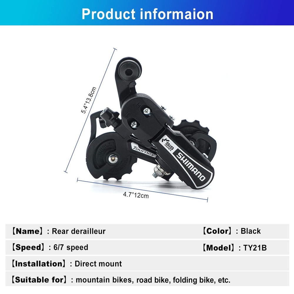 RD-TY21B 6/7 Speed Direct Mount Speed, Black-RD-TY21B-Direct